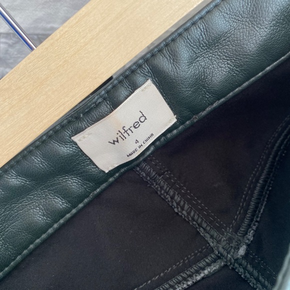 SOLD-Wilfred dark green vegan leather pants - Picture 6 of 7